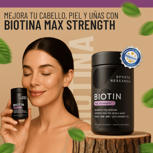 Biotina Max Strength ¡Belleza desde adentro con biotina potente!